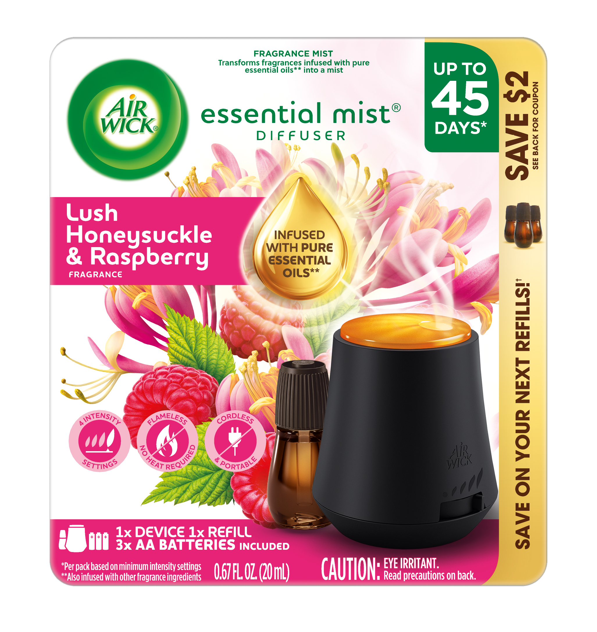AIR WICK® Essential Mist - Lush Honeysuckle & Raspberry - Kit